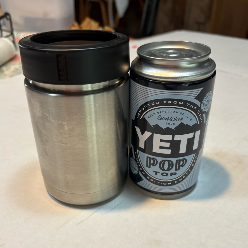 YETI Pop Top Limited Edition Stash Can rambler Koozie
With 12oz coaster 
New
